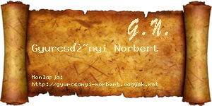 Gyurcsányi Norbert névjegykártya