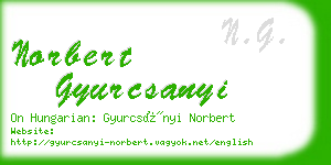 norbert gyurcsanyi business card